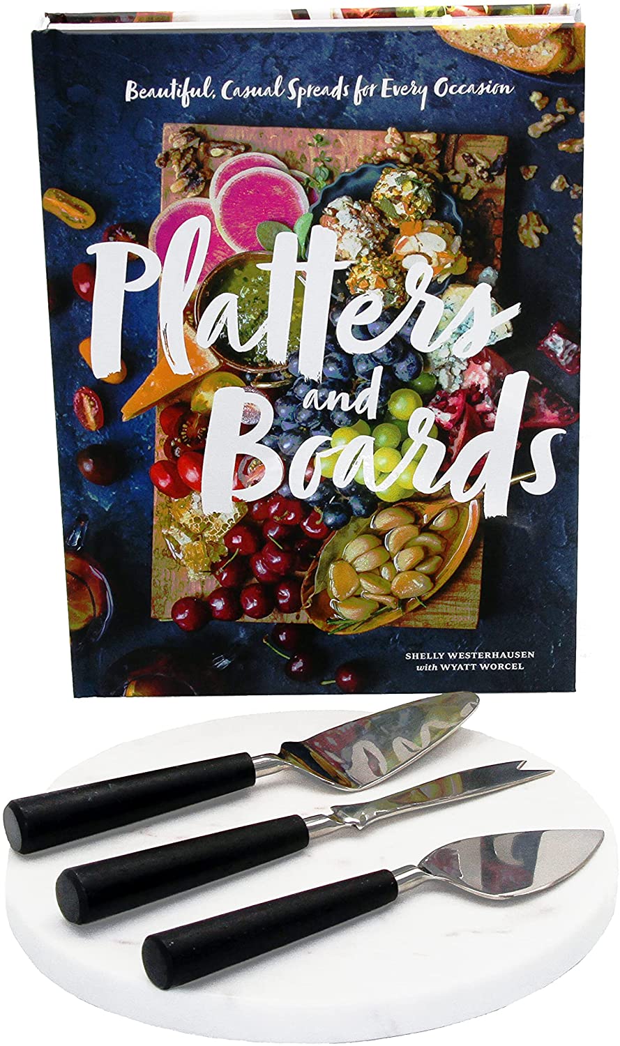 Price:$59.00 Board for Kitchen, Cheese Board and Knife Set with Book, Marble Board for Wine, Cheese Meat, Boards: Home & Kitchen