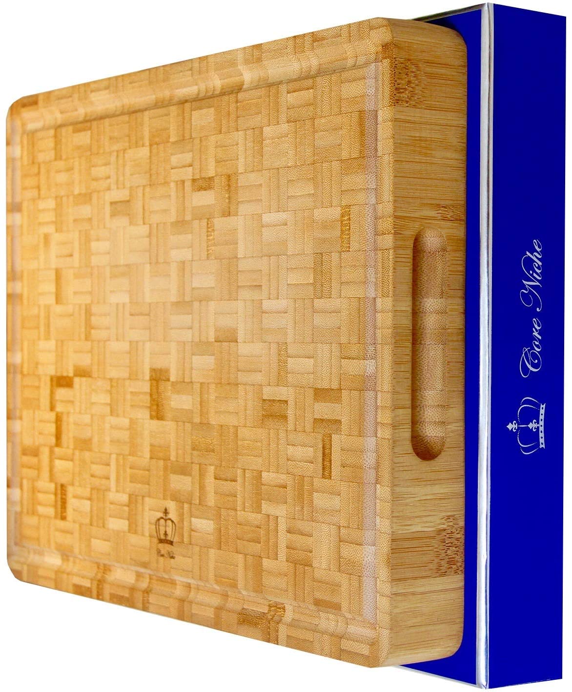 Price:$49.99 Cutting Boards for Kitchen Bamboo Cutting Board Butcher Block with Handles & Juice Groove - Reversible Thick Chopping Board for Meat, Vegetables, Cheeseboard for everyday use! 16x12x1.75": Home & Kitchen