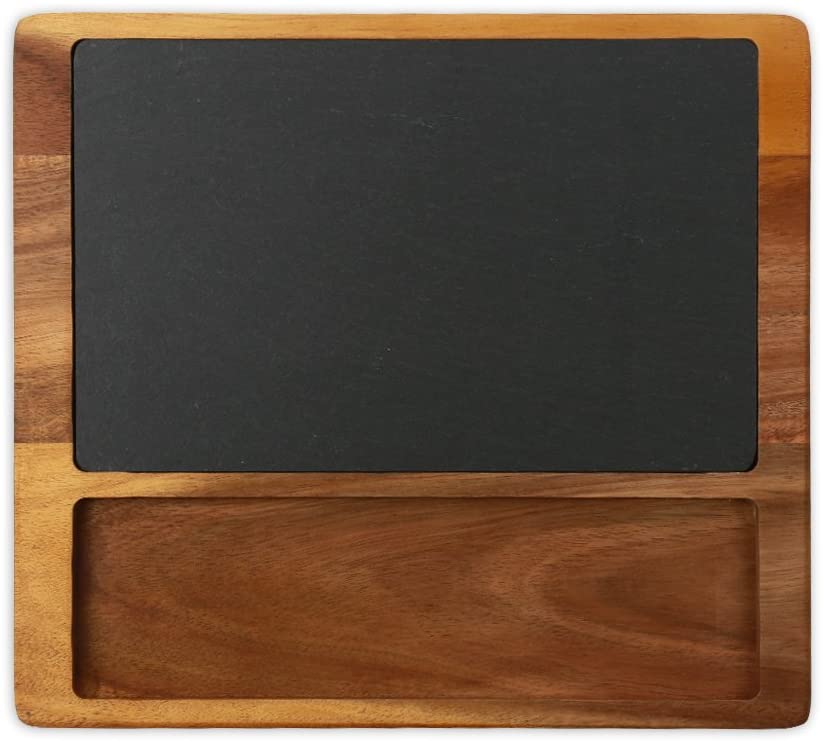 Price:$19.08 Kitchen Acacia Wood and Slate Square Cheese Board, Brown (100-17710) : Home & Kitchen