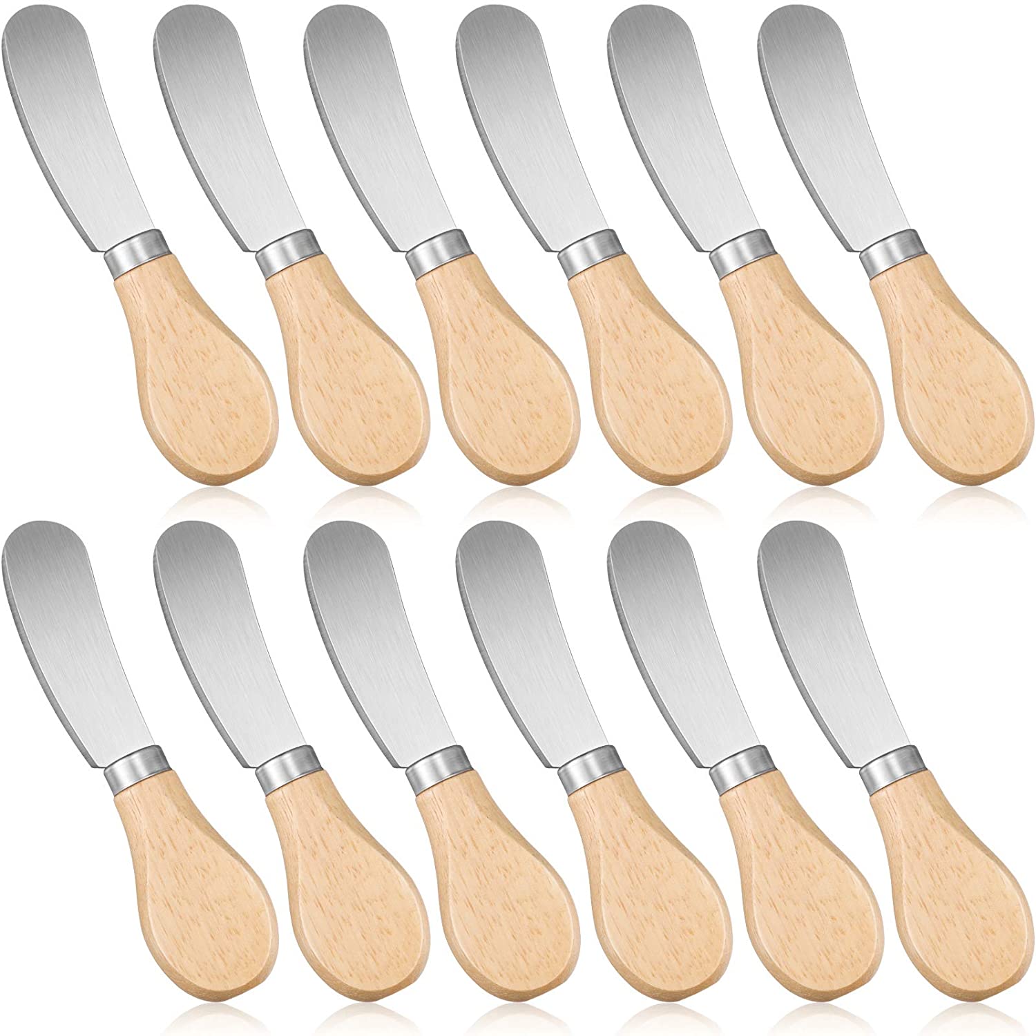 Price:$21.99 Pieces Cheese Spreader Cheese Butter Spreader Stainless Steel Butter Spreader Knives with Bamboo Handle Sandwich Cream Cheese Cake Condiment Knife Set, 4.7 Inch: Home & Kitchen