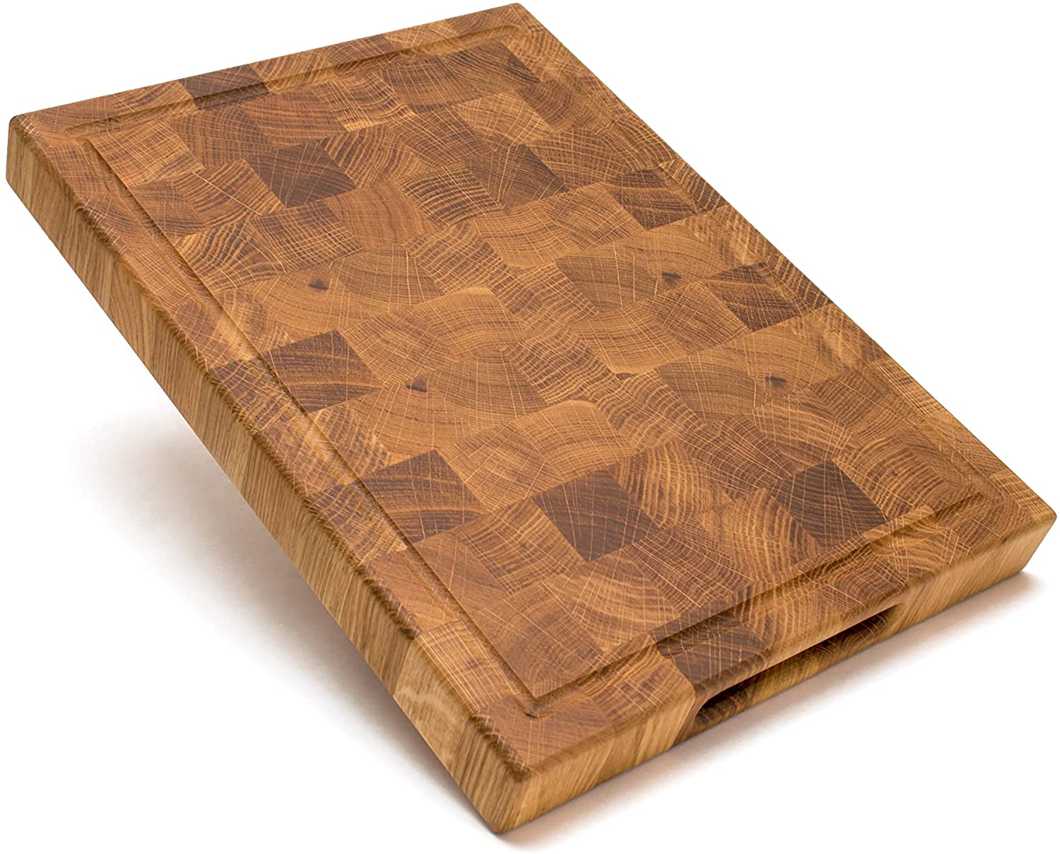 Price:$54.90 Grain Oak Wood Cutting Board Butcher Chopping Block with Non-Slip Feet and Juice Groove (16x12x1.6): Home & Kitchen