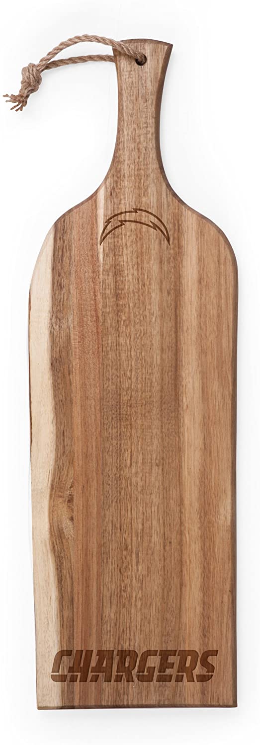 Price:$39.38 TIME NFL Los Angeles Chargers Artisan 24" Acacia Charcuterie Board with Raw Wood Edge - Cheese Board - Serving Platter : Home & Kitchen