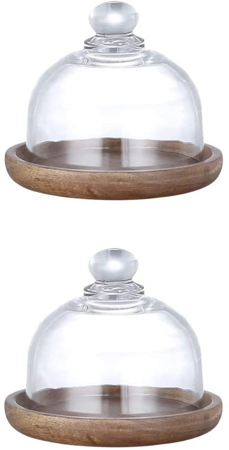 Price:$31.89 2 Sets Clear Glass Dome with Wooden Base Mini Cheese Plant Platter with Glass Top Glass Display Dome Cloche Clear Glass Bell Jar Cover for Cupcake Dessert Cheese Candy Succulents Plants : Home & Kitchen