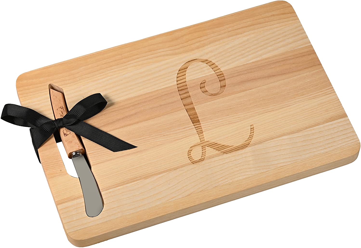 Price:$24.98 Ash Wooden Cheese Board with Spreader Initial L - 8.5 inch by 12 inch: Home & Kitchen