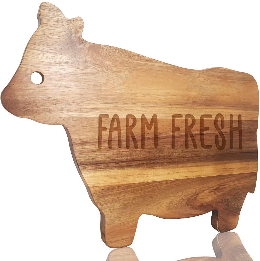 Price:$28.99 Fresh Funny Cow Acacia Wood Cutting Board, Funny Farmhouse Gift, Large Multipurpose Sustainable Acacia Wood Cutting Board for Meat and Vegetable, Cheese: Home & Kitchen