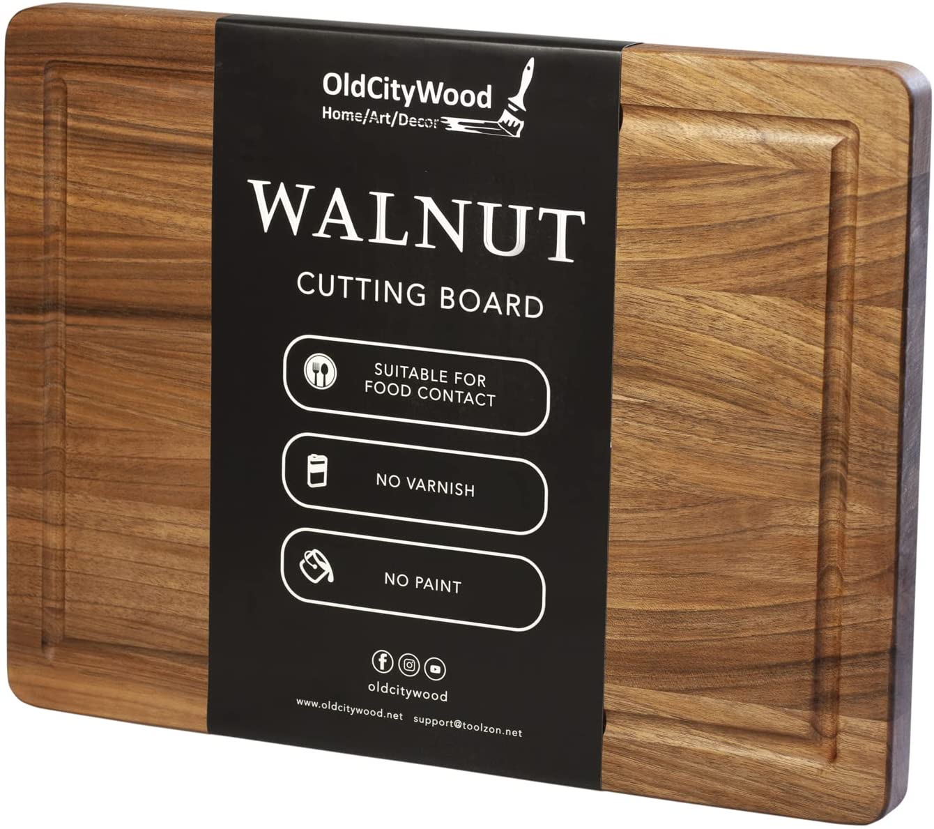 Price:$44.90 Walnut Cutting Board For Kitchen with Juice Groove, House Essentials, Chopping Board Made of Walnut Wood in Large & Medium sizes for Meat, Cheese and Vegetables (Medium - 16x12): Home & Kitchen
