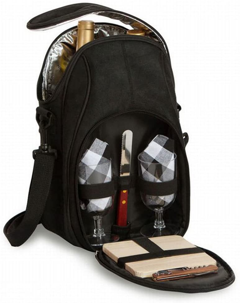 Price:$56.99 Plus Brava Wine & Cheese Set Holds 2 Bottles Thermal Insulated includes Glasses, Cheese Board: Backpack Accessories: Bar Tools & Drinkware