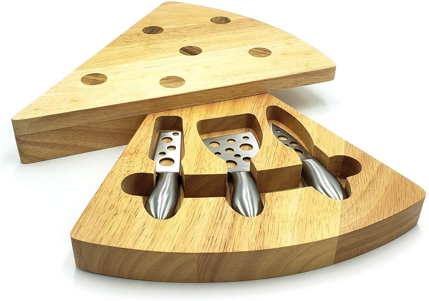 Price:$24.95 Essentials Rubber Wood Cheese Board Set - Charcuterie Platter with Cutlery Set - Perfect for Birthday, Housewarming & Wedding Gifts, Can Be Used in Sets forming a Center Piece: Home & Kitchen