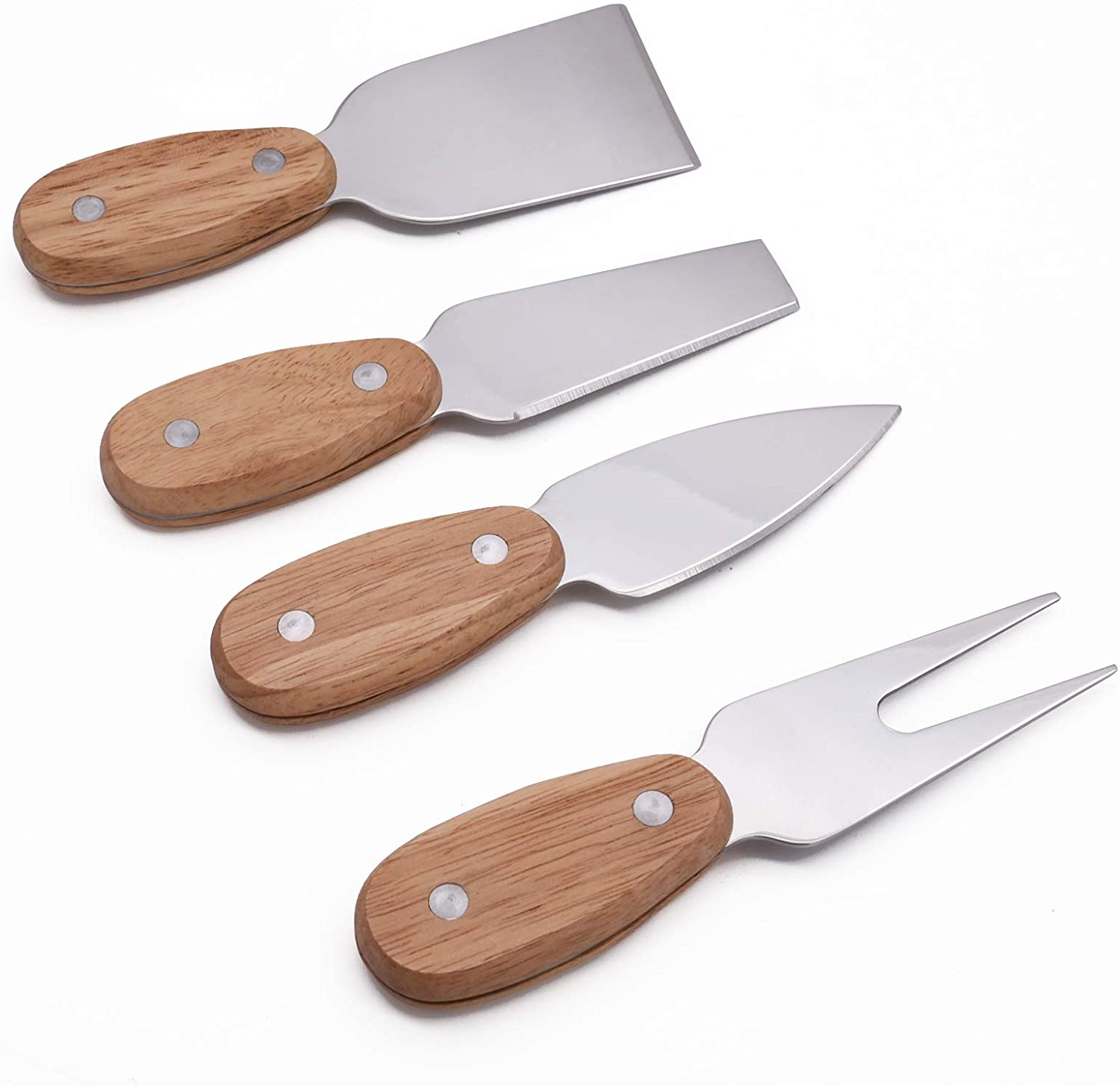 Price:$11.99 4 Pieces Set Steel Stainless Cheese Slicer Cheese Cutter Cheese Knives with Wood Handle (Style 7): Home & Kitchen