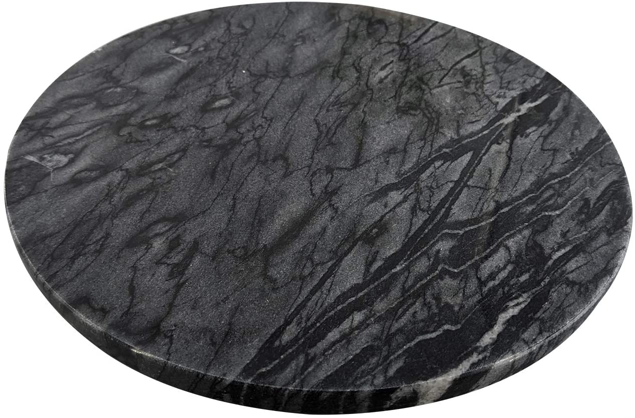 Price:$35.99 Modern Marble Pastry Board for Food, Tea, Coffee, Breakfast, Snacks, Cheese, Appetizers - Use in Kitchen, Bathroom, Office - Natural Marble (Black Grey) : Home & Kitchen