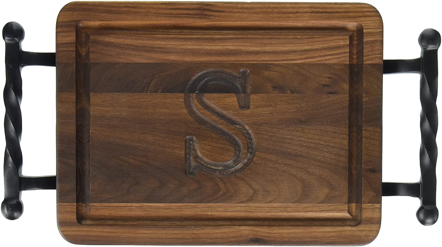 Price:$46.09 Boards W200-STWB-S Thick Bar/Cheese Board with Twisted Ball Handle, 9-Inch by 12-Inch by 3/4-Inch, Monogrammed"S", Walnut: Bar Cutting Boards: Home & Kitchen