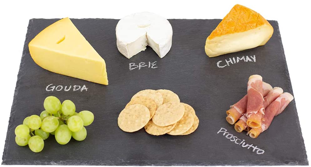 Price:$14.42 Basics Black Modern Slate Cheese Platter Tray (12" x 16") Cutting Board: & Kitchen