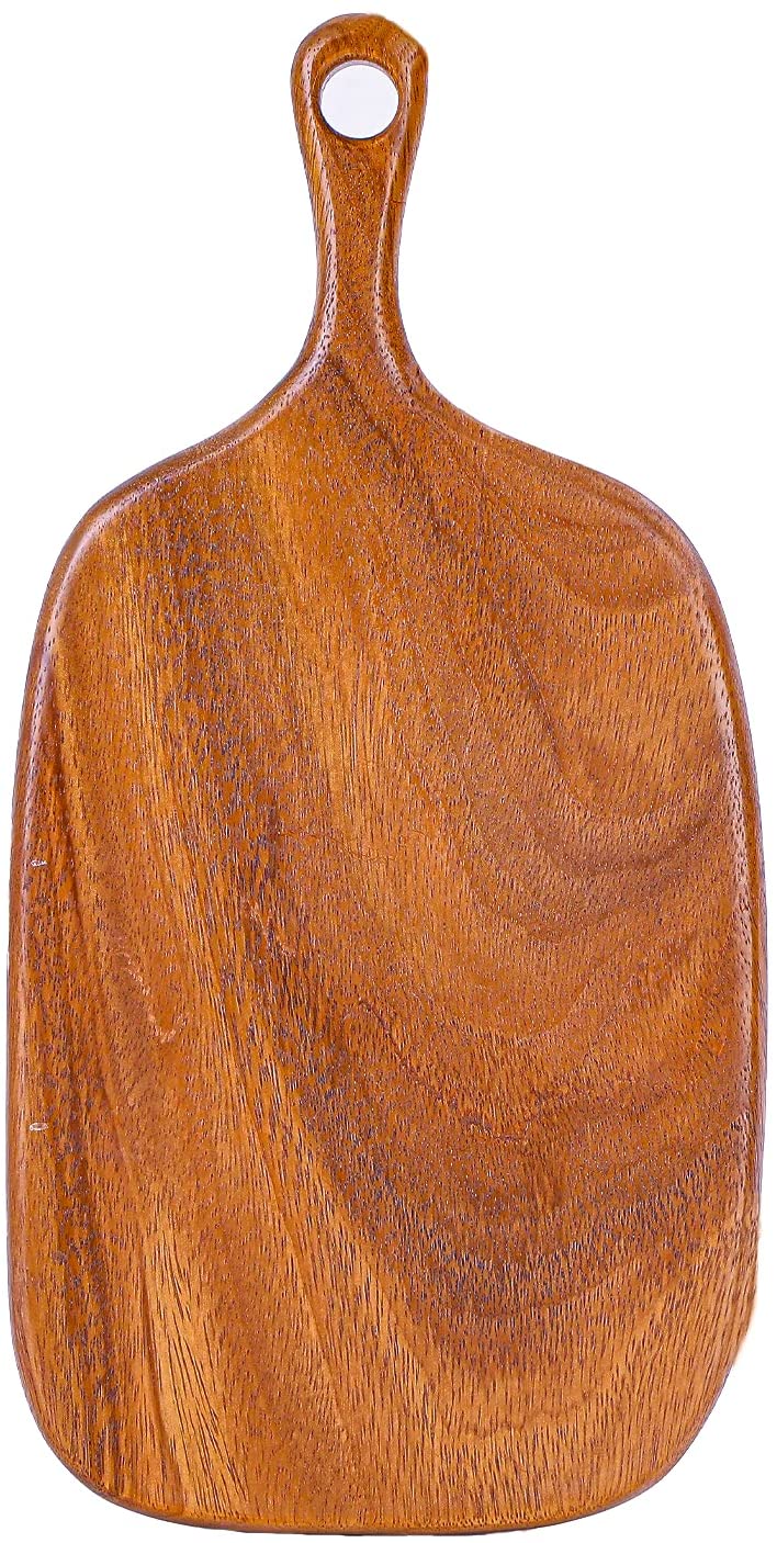 Price:$26.99 Walnut Wood Cutting Boards, Pizza Peel with Easy-grip Wooden Paddle Handle for Kitchen, Cheese, and Food Serving Tray, Charcuterie Boards (15 x 7.48 x 0.78 in): Home & Kitchen