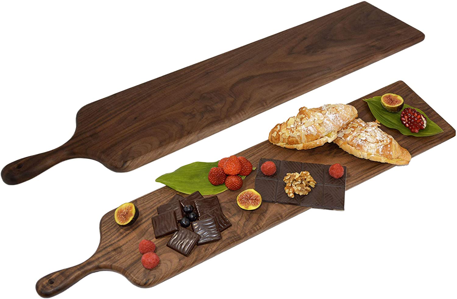 Price:$149.99 Walnut Cheese Board with Handle by Walux (29.5" x 6.1"), Charcuterie Platter,XL Cheese Board, Large Wooden Cheese Serving Board ,Extra Large Charcuterie Board: Cheese Plates