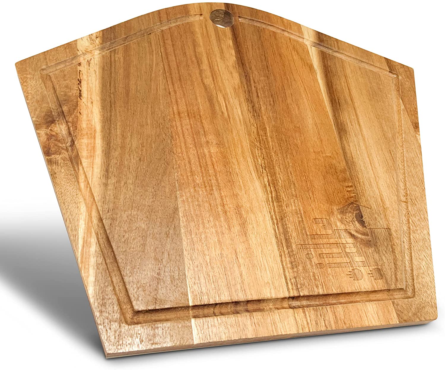 Price:$34.99 Home-Acacia Wood Cutting Board With Juice Groove And Reversible Picture Hanging-Kitchen Cutting Board Perfect for Carving Vegetables, Cheeses and Meats- Bulk Cutting and Serving tray: Home & Kitchen