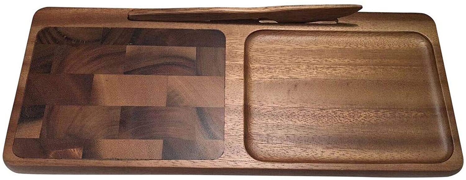 Price:$27.26 Home Acacia Wood End Grain Cheese Board with Knife: Cheese Plates