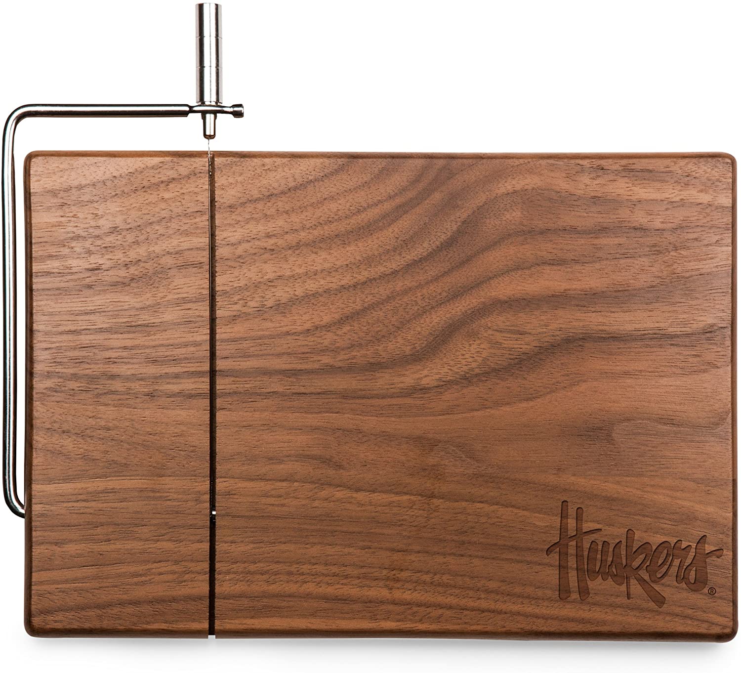 Price:$34.77 TIME NCAA Nebraska Cornhuskers Meridian Black Walnut Cutting Board with Cheese Slicer : Home & Kitchen