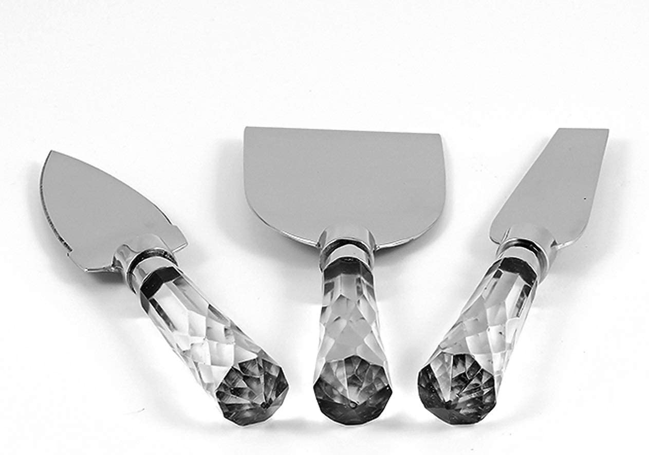 Price:$59.95 Knives Set - Knife - Shaver - Slicer - Spreader - Cutter - For Soft and Hard - Stainless Steel With Crystal Handle - Set of 3 - Gorgeous Gift Box - 6" Long - by Barski: Home & Kitchen