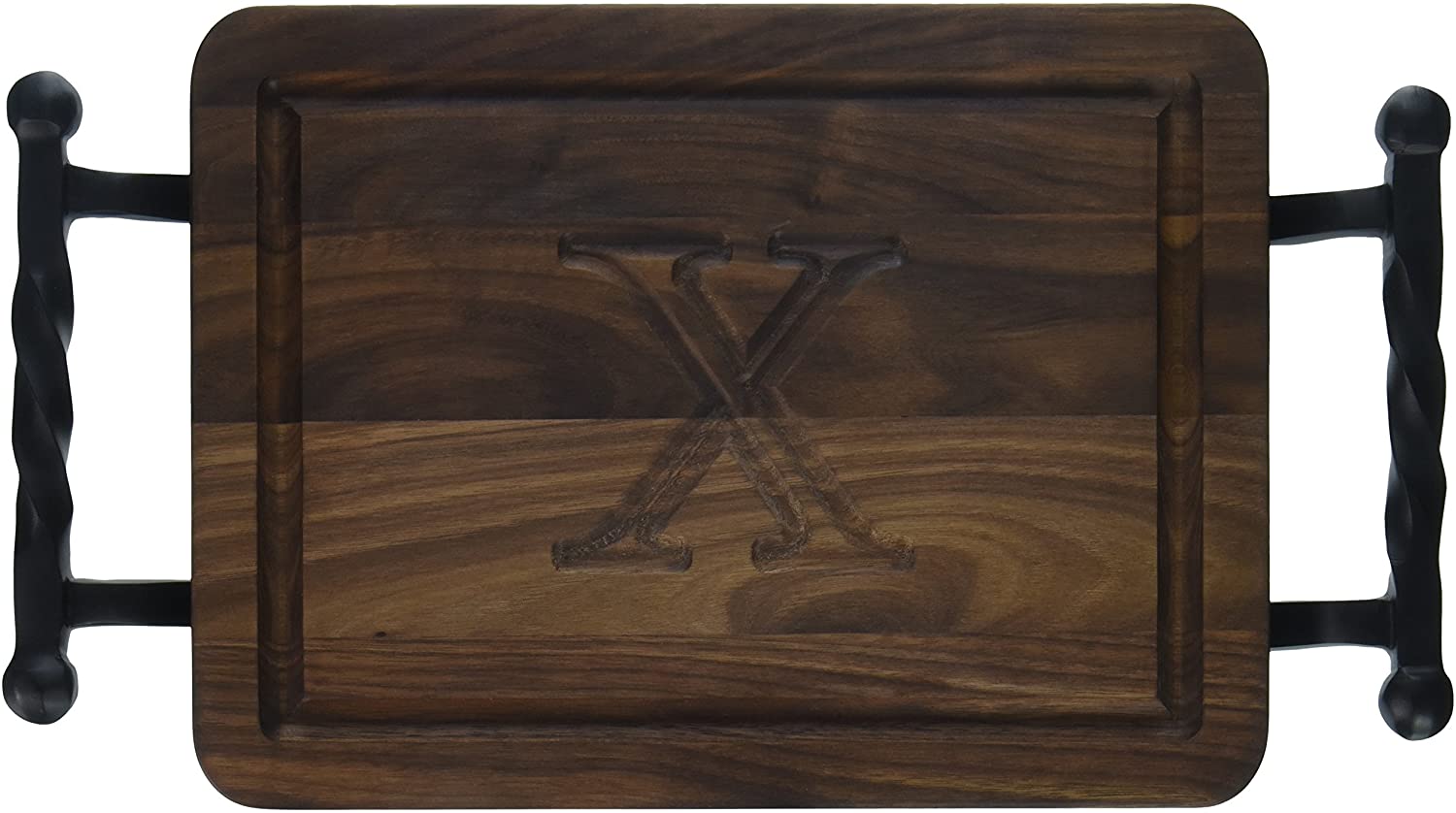 Price:$47.38 Boards W200-STWB-X Thick Bar/Cheese Board with Twisted Ball Handle, 9-Inch by 12-Inch by 3/4-Inch, Monogrammed"X", Walnut: Bar Cutting Boards: Home & Kitchen
