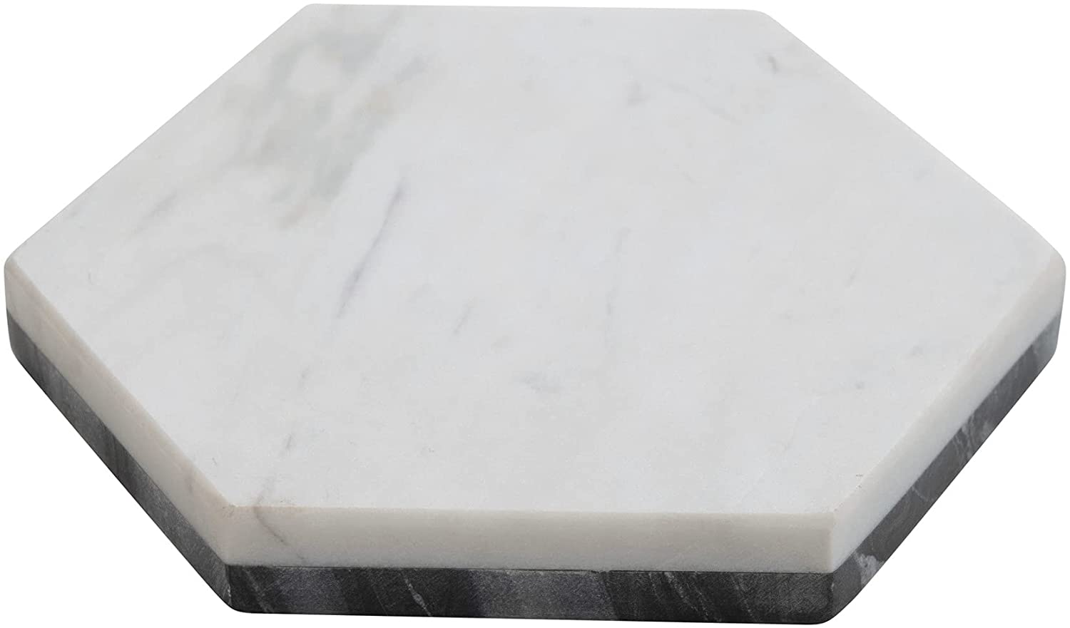Price:$21.49 Natural Marble Hexagon Reversible Cheese Cutting Board, 8", Grey & White: Home & Kitchen