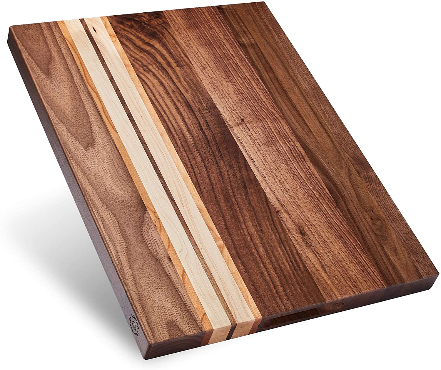Price:$69.95 Los Angeles, Large Walnut/Cherry/Maple Wood Cutting Board, Sorting Compartment, Reversible 17x13x1.1 in (Gift Box Included): Home & Kitchen
