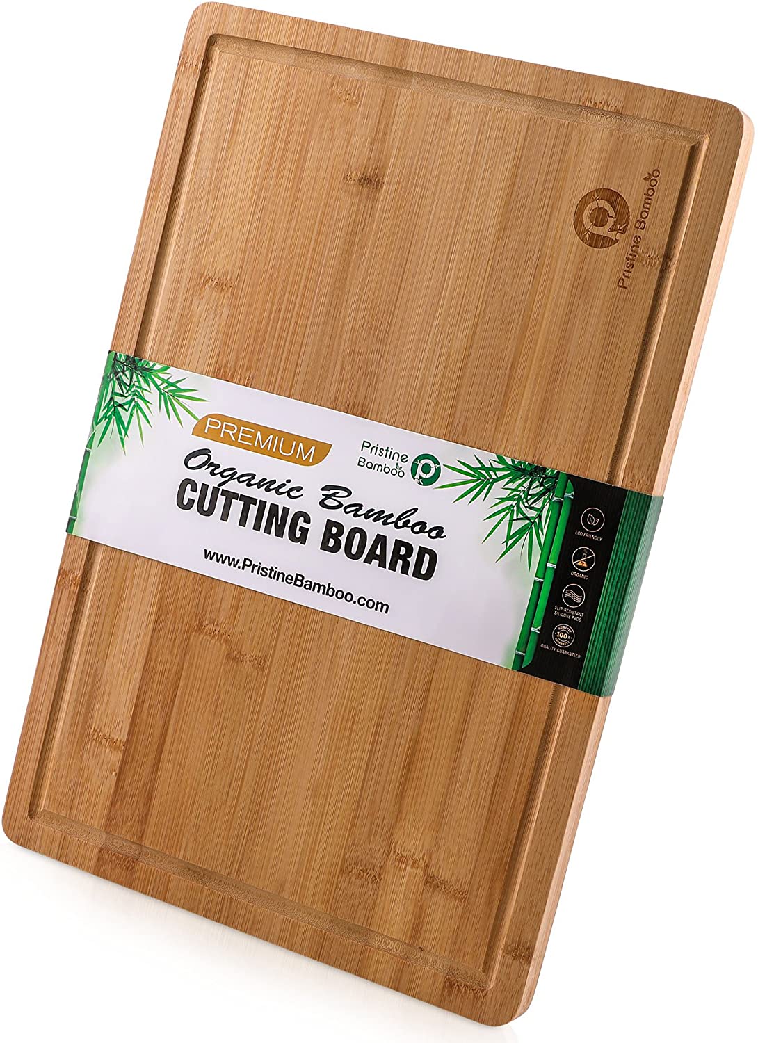 Price:$18.99 Bamboo Cutting Boards for Kitchen - With Handles and Juice Grooves - 18 x 12” - Large Wooden Chopping Block - Great for Meat Carving and Charcuterie - Doubles as Cheese Serving Tray: Home & Kitchen