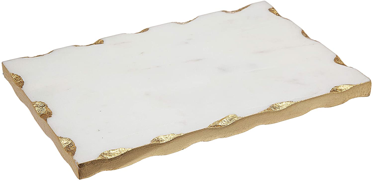 Price:$23.43 White Marble Serving Tray, Charcuterie Platter Cheese Board with Gold Trim : Home & Kitchen