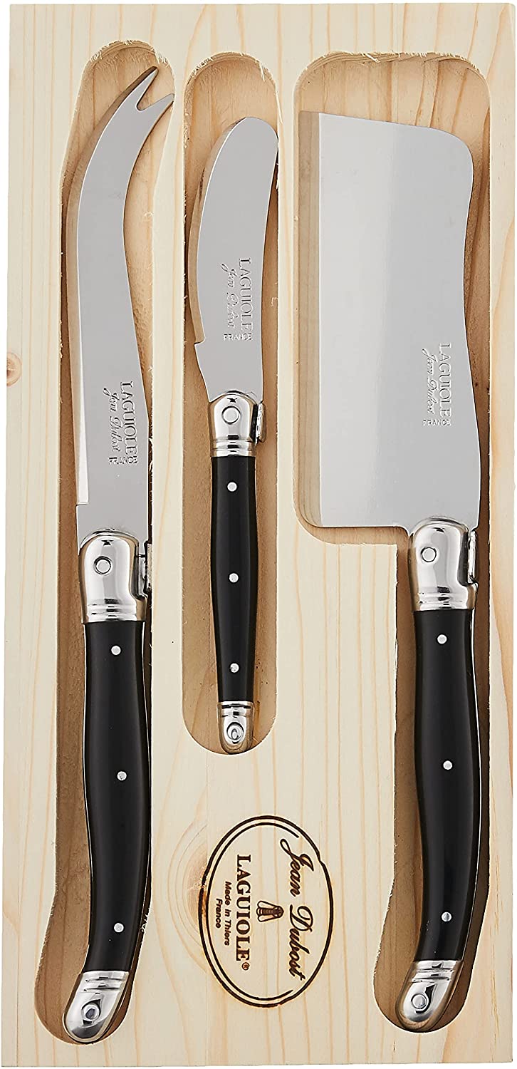 Price:$48.10 Dubost Laguiole 3-Piece Cheese Knife Set with Black Handle: Home & Kitchen