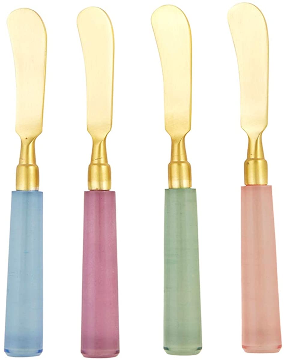 Price:$44.88 Knife - Stainless Steel and Enamel Colorful Cheese or Butter Utensil for Appetizers, 6.69 Inch, Set of 4 : Home & Kitchen