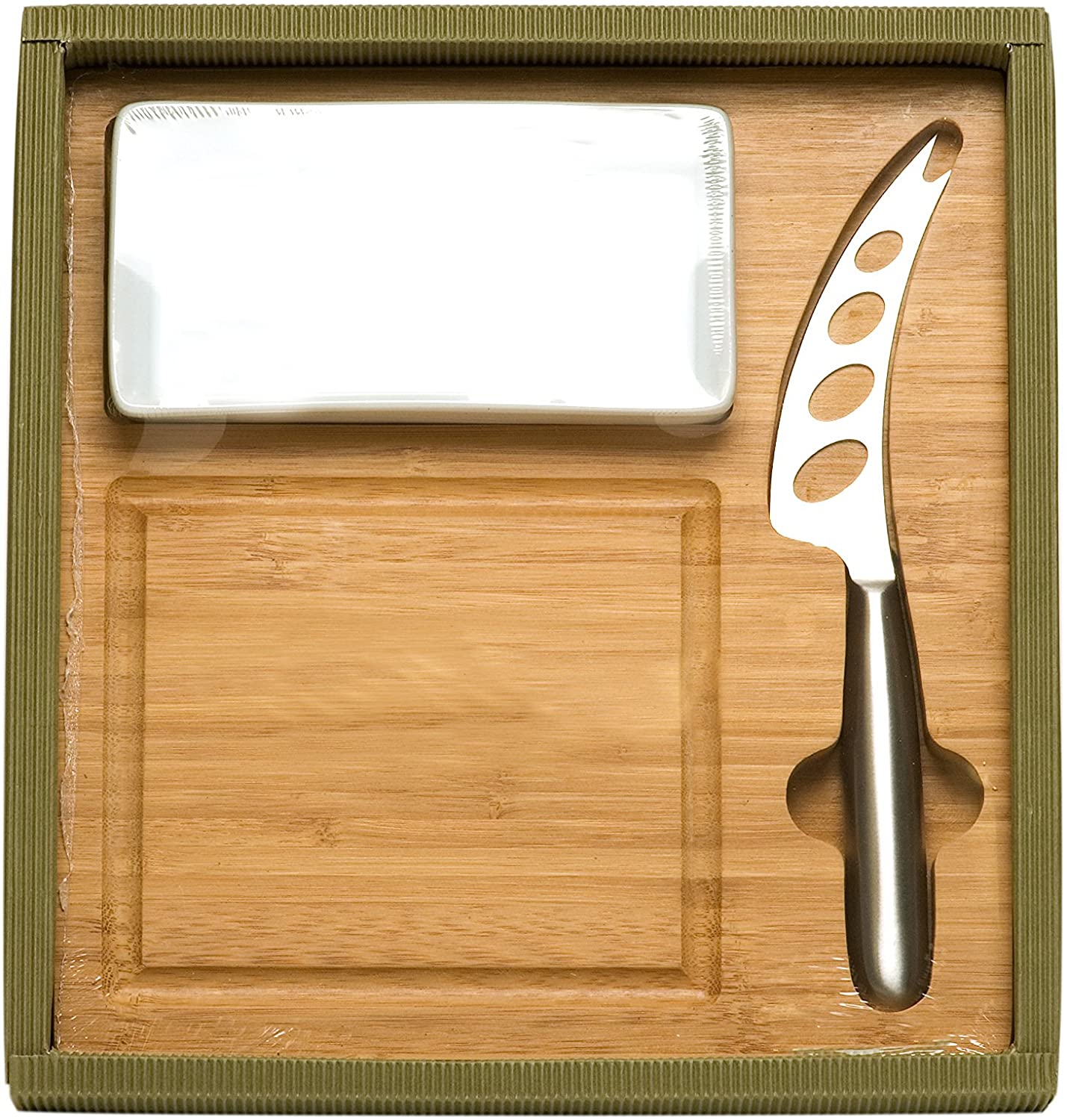 Price:$24.89 Vanilla GR916-249 Slice Bamboo Cheese Board Set with Food Tray & Cheese Knife, Brown: Home & Kitchen