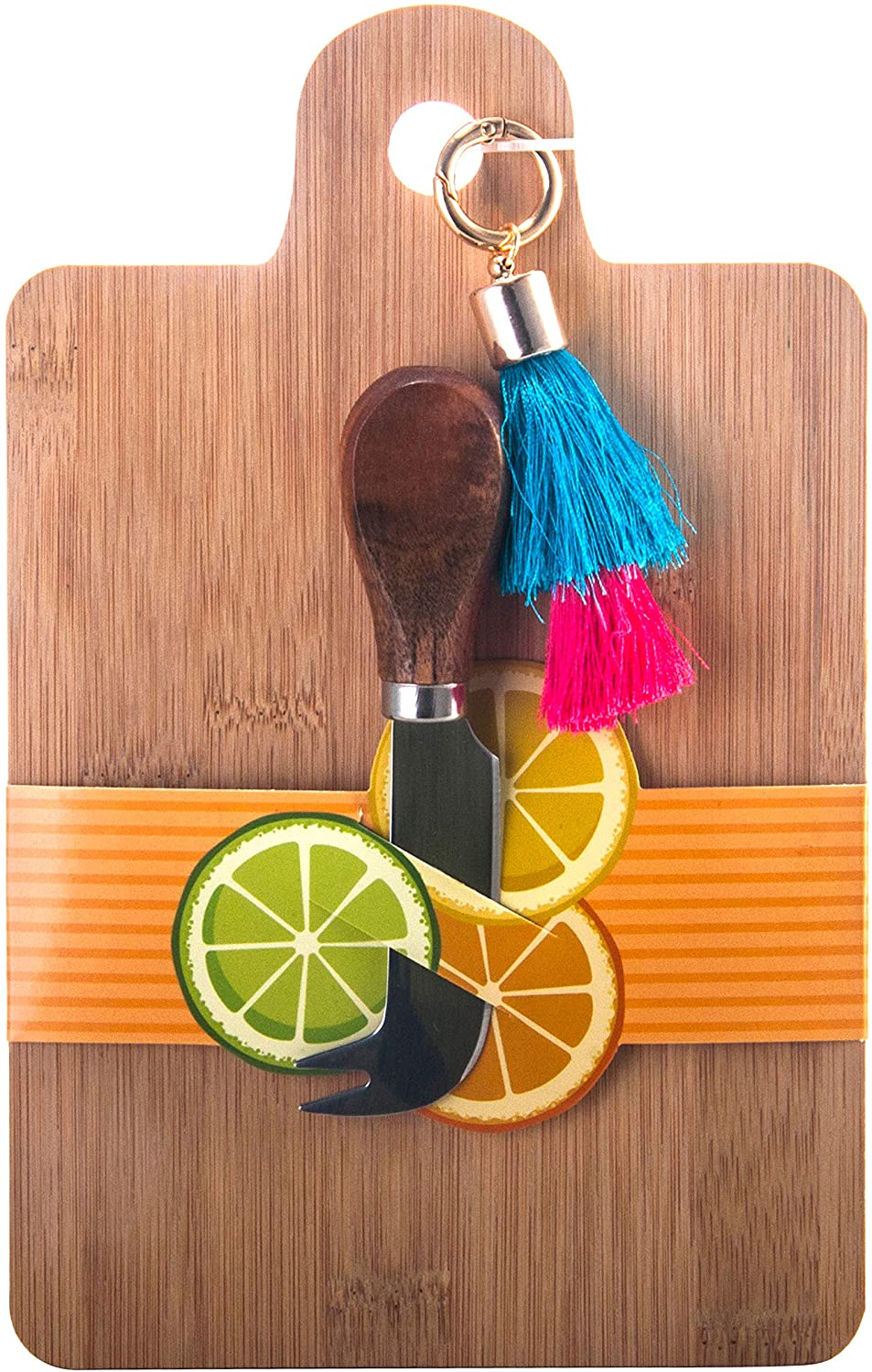 Price:$15.99 Cutting Board Gift Set with Cheese Baking Knife and Tassel Keyring, Hook Shaped Knife: Home & Kitchen
