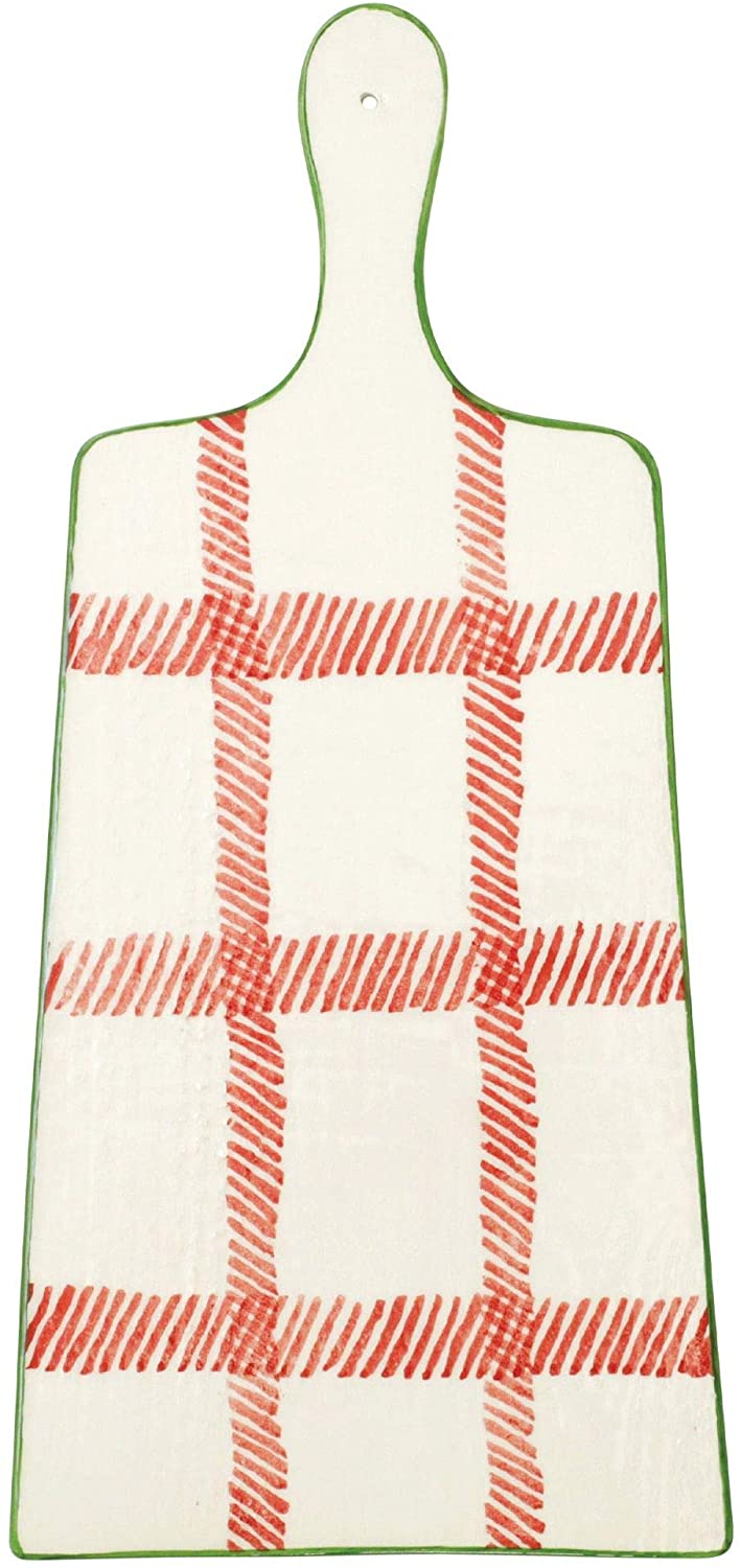 Price:$84.00 Mistletoe Plaid Cheese Board - Holiday Tableware, Accents, Gifts and Decor: Cheese Plates