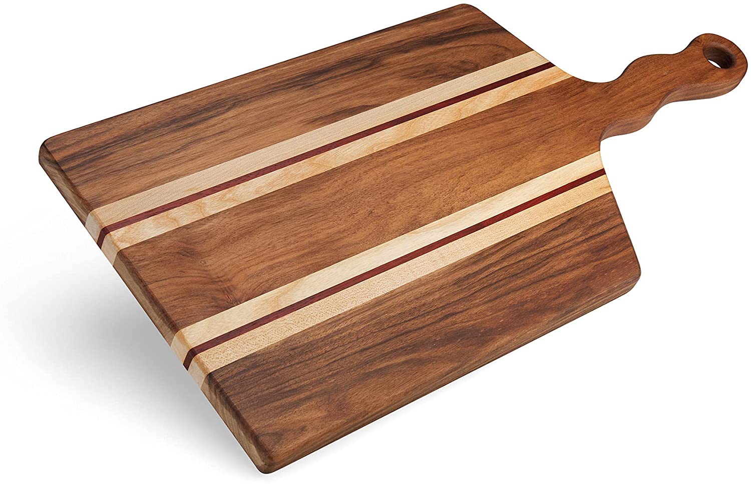 Price:$89.99 Walnut Cutting Board for Kitchen with Handle, Serving Tray, Bread Tray, Crackers Platter, Cheese Board, Chopping Board for Meat, Knife Friendly, The Lamia(24x11x0.75 inch): Home & Kitchen