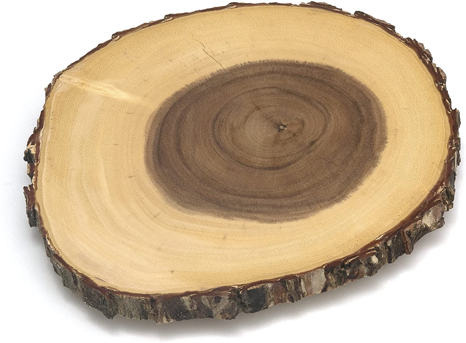 Price:$19.39 International Acacia Tree Bark Footed Server for Cheese, Crackers, and Hors D'oeuvres, Small: Home & Kitchen