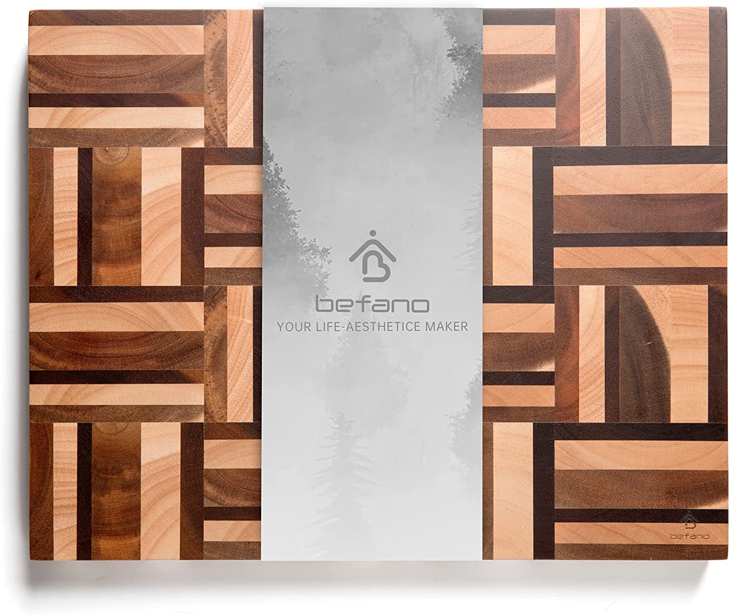 Price:$55.79 Thick End Grain Cutting Board Mosaic Pattern Splicing Lattice Chopping Board with Invisible Handle for Kitchen Vegetables, Meat, as Serving Tray, Charcuterie Platter 14” x 11” x 1.5” Inches: Home & Kitchen