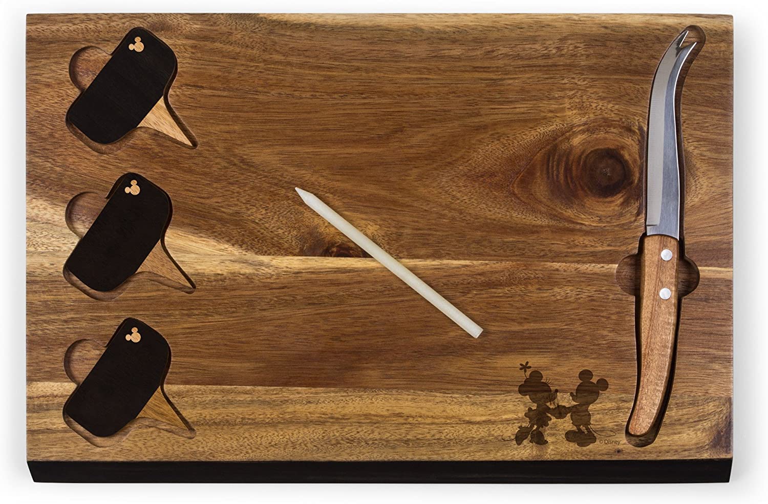 Price:$57.95 Classics Mickey and Minnie Mouse Delio Cutting Board and Cheese Tools Serving Set: Cheese Plates