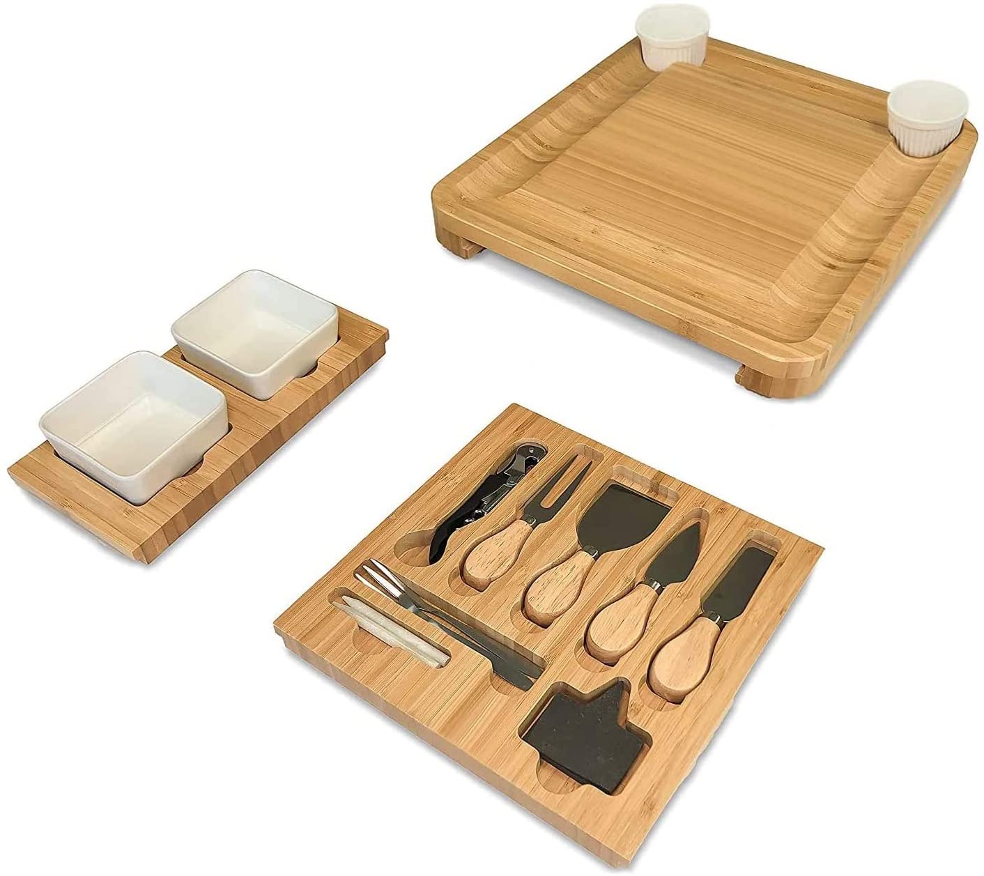 Price:$45.99 Cheese Board and Knife Set Charcuterie Board Set Charcuterie Platter & Serving Tray (2 drawer): Cheese Plates