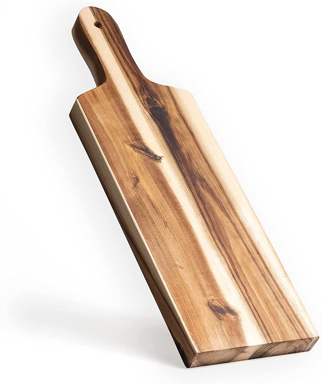 Price:$26.99 Products | Handcrafted Wooden Cutting Board & Butcher Block Designed with Paddle Handle | Perfect for Serving Meats, Cheese, & Charcuterie: Home & Kitchen