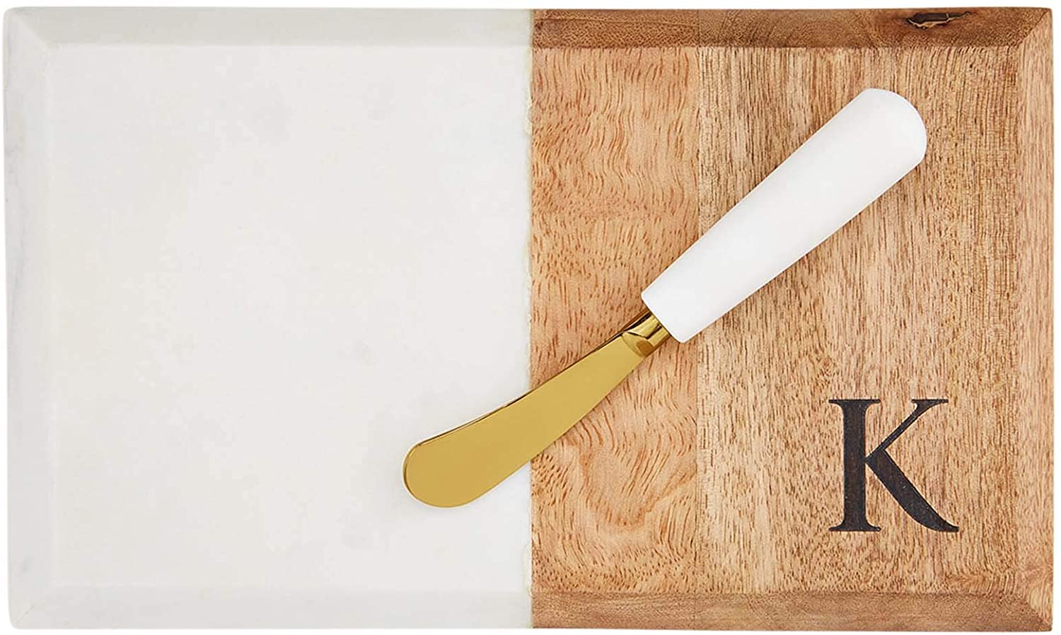 Price:$30.43 Pie INITIAL MARBLE AND WOOD SET board 6" x 10" | spreader 6": Home & Kitchen