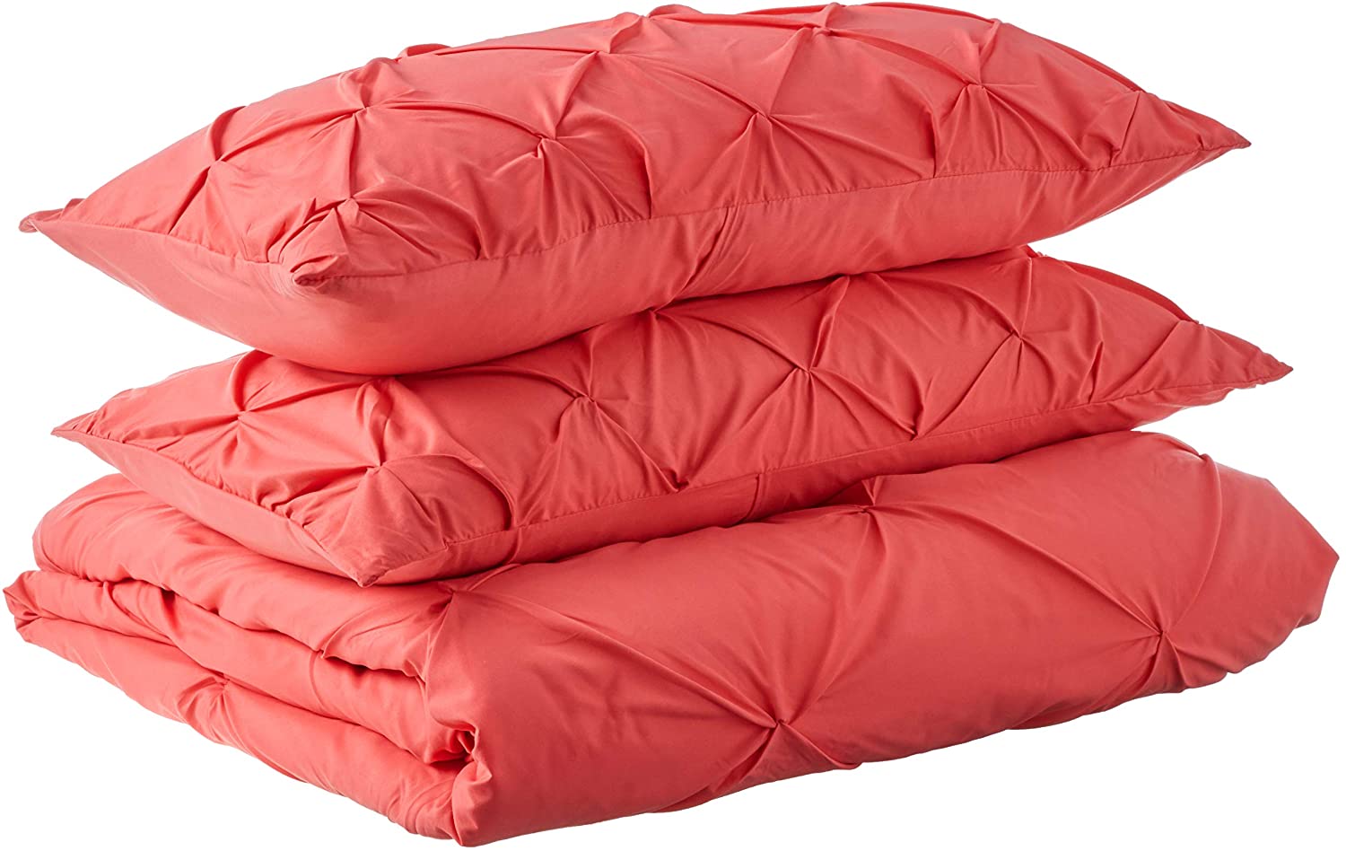 Price:$105.26 Home | Carmen Collection | Super Soft Microfiber Duvet Cover, Cozy and Relaxing 3 Piece Bedding Set, Chic and Modern Design for Home Décor, King, Coral : Home & Kitchen