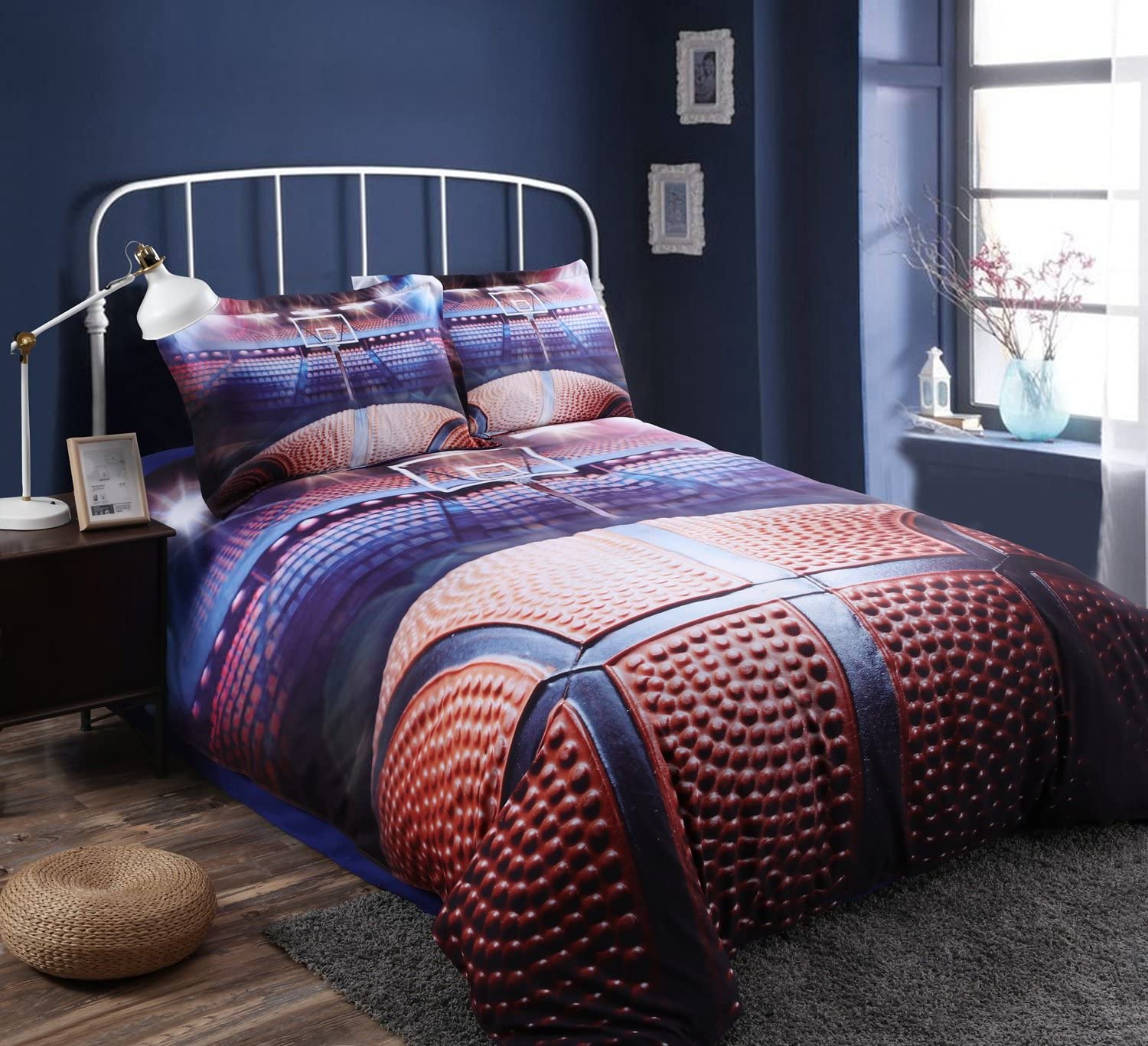 Price:$39.99 3D Sports Basketball Bedding Set for Teen Boys, Full Size Duvet Cover Sets with Pillowcases(Full,79”x91) : Everything Else