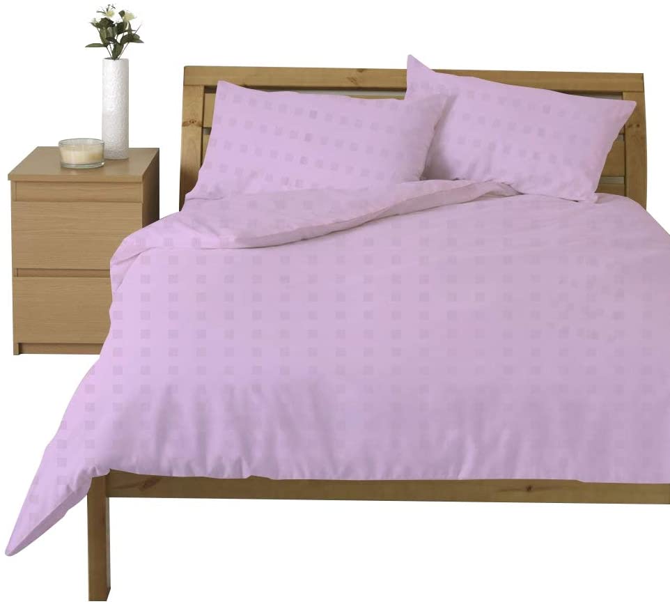 Price:$34.98 600-Thread-Count Egyptian Cotton Mini Checks Duvet Cover Set - Full/Queen, Lilac : Home & Kitchen