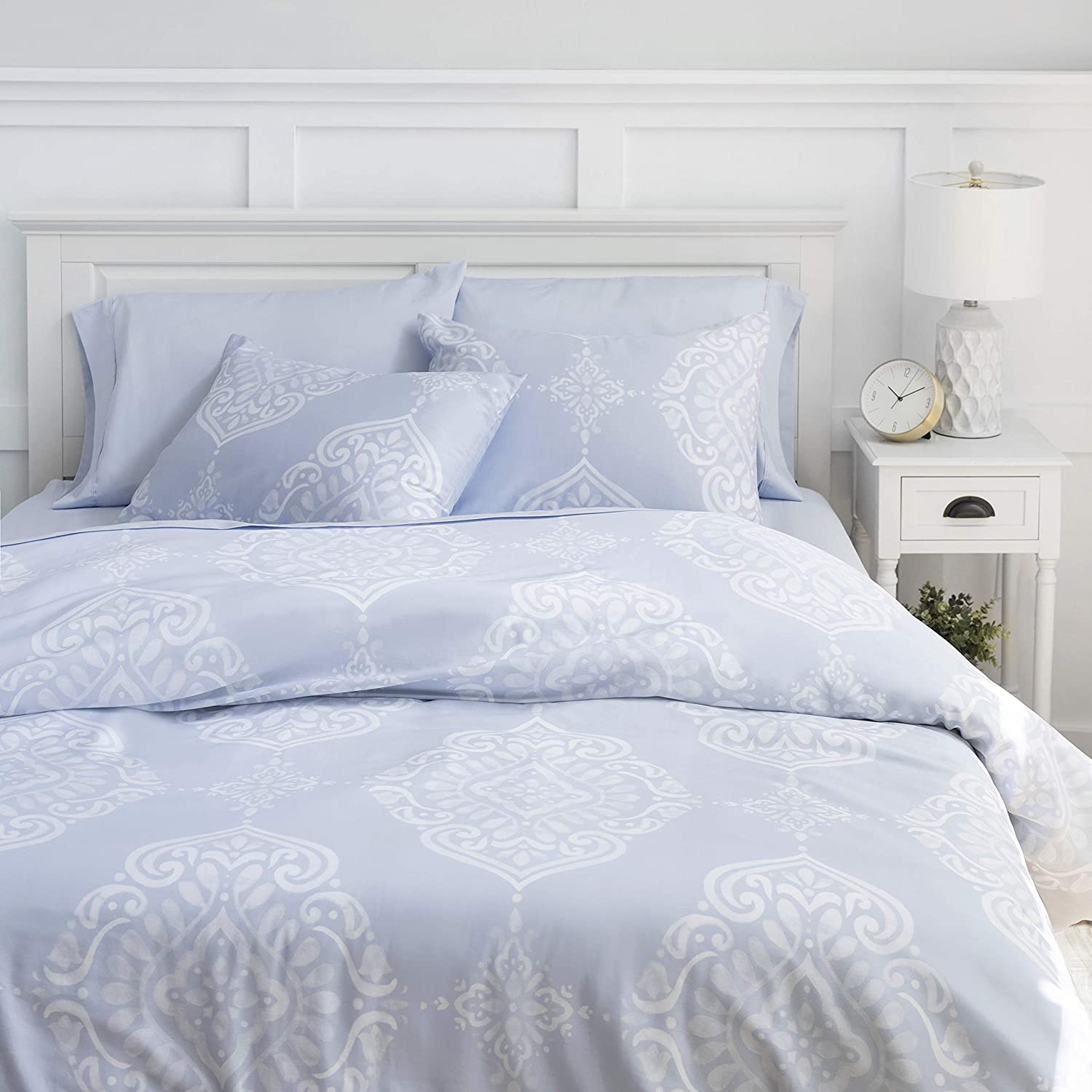 Price:$107.99 Penfold Cotton Tencel Lyocell 3 Piece Duvet Cover Set - King/Cal King Size (Powder Blue) - 108" x 96" - Luxurious - Soft & Smooth - Breathable - Machine Washable : Home & Kitchen