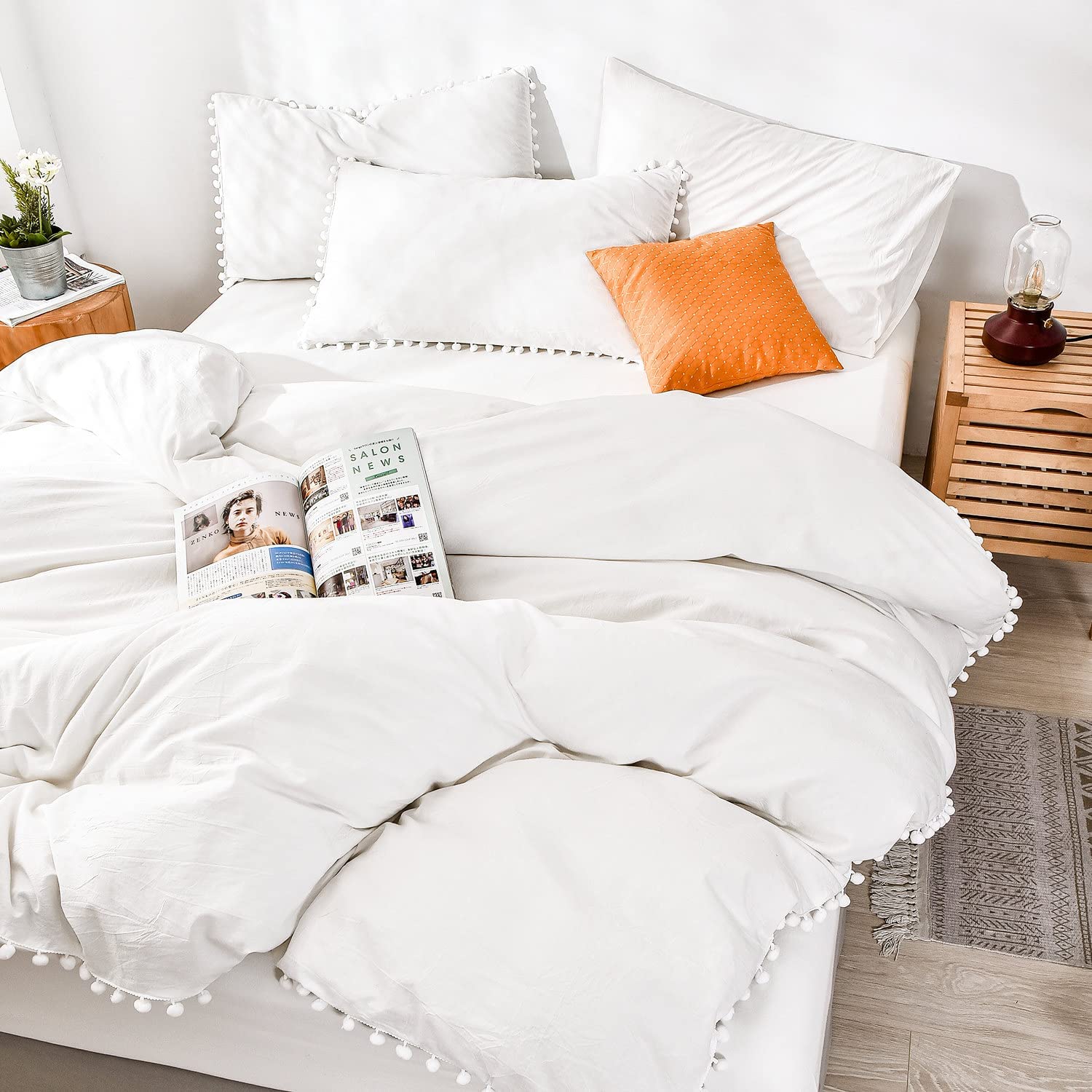 Price:$42.99 Duvet Cover King Size White - 3 Piece Boho Duvet Cover Set King White Duvet Cover, Soft Microfiber Lightweight King Comforter Cover Quilt Cover with Zipper Closure : Home & Kitchen