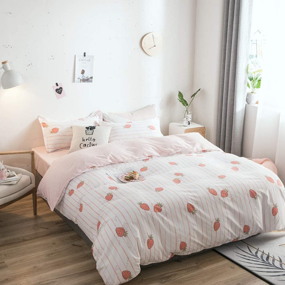 Price:$27.89 Duvet Cover Set Full Printed Bedding Duvet Cover for Kids Teens Girls Quilt Cover Fruit Theme Comforter Cover Cute Warm Sweet Duvet Cover Soft Breathable Bed Cover Zipper : Home & Kitchen