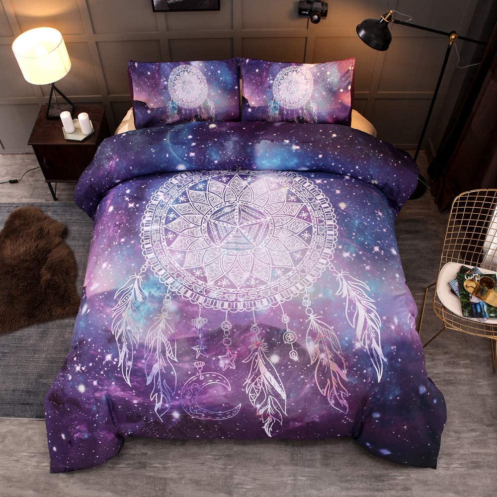 Price:$42.99 Dream Catcher Duvet Cover Set for Girls Dream Catcher Feathers Bedding Set 3 Pieces Boho Chic Mandala Bohemian Printed Microfiber Bedding Full Size No Comforter : Home & Kitchen
