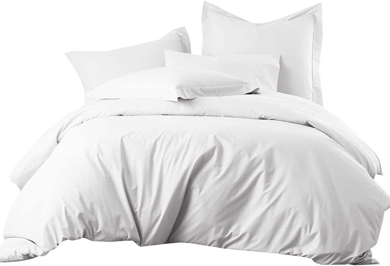 Price:$69.99 Hotel Cotton-Blend Duvet Covers Wrinkle-Free Soft Cool and Breathable - 650 Thread-Count 3pc Duvet Cover Set, King/Cal-King Size, White : Home & Kitchen