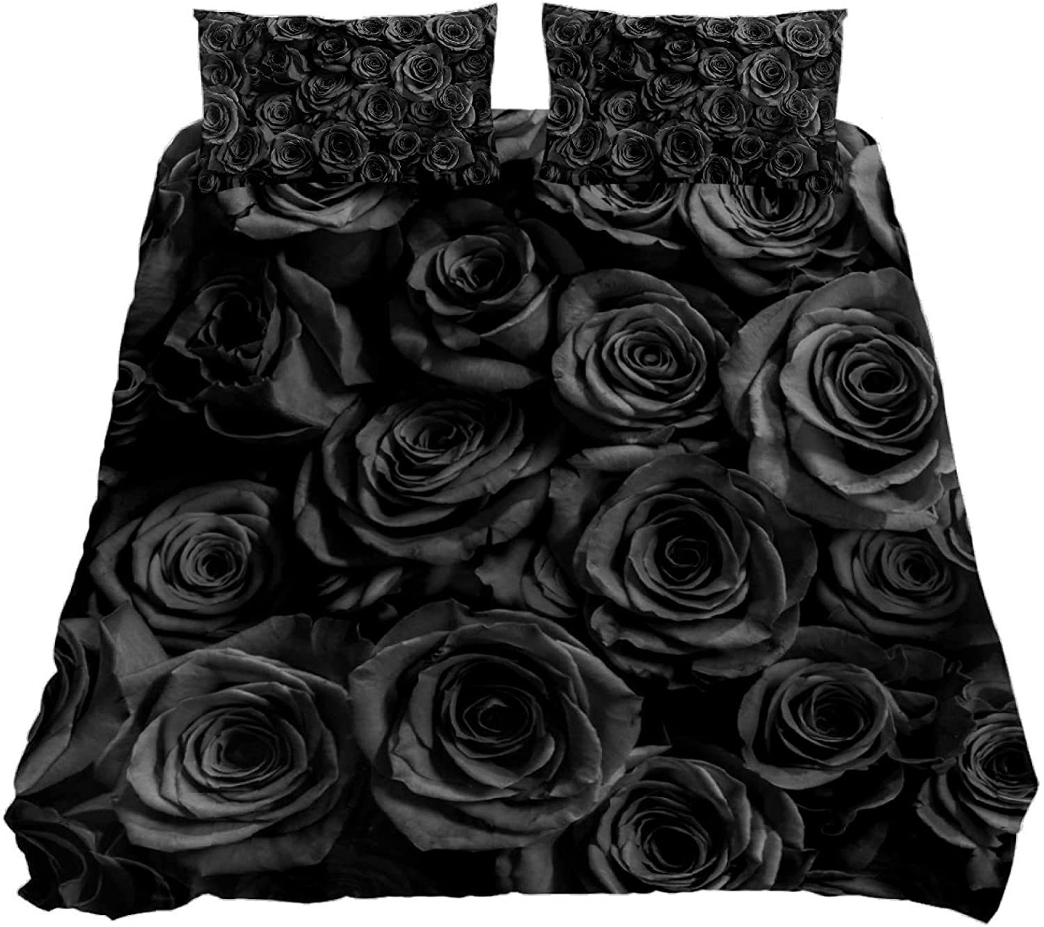 Price:$65.66 Cover Set Queen Size,Black and White Rose Comforter Set ,3pcs Bedding Set with 1 Cover 2 Pillowcases : Home & Kitchen