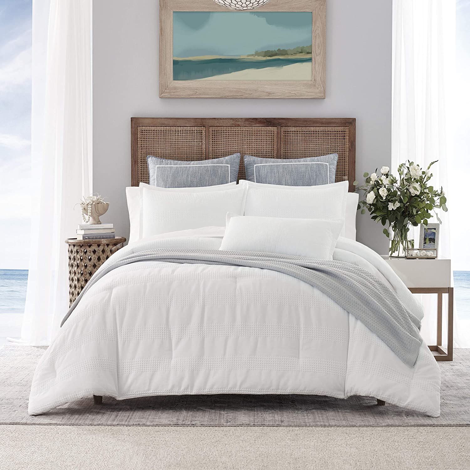 Price:$93.49 Home | Hampton Collection| Duvet Cover Set- 100% Cotton Ultra Soft, All Season Bedding, Pre-Washed for Added Softness, King, Ivory : Home & Kitchen