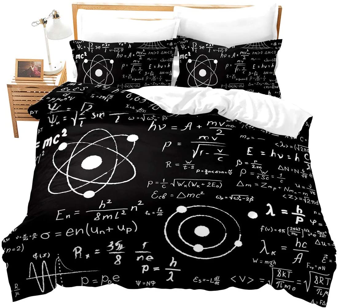 Price:$39.00 Math Equation Duvet Cover Set Twin Size Mathematics Formula Pattern Print Bedding Set 2pcs for Kids Boys Girls Educational Comforter Cover with 2 Pillowcases (No Comforter) : Home & Kitchen